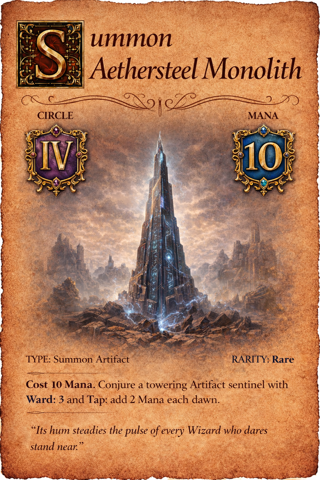 Aethersteel Monolith spell card