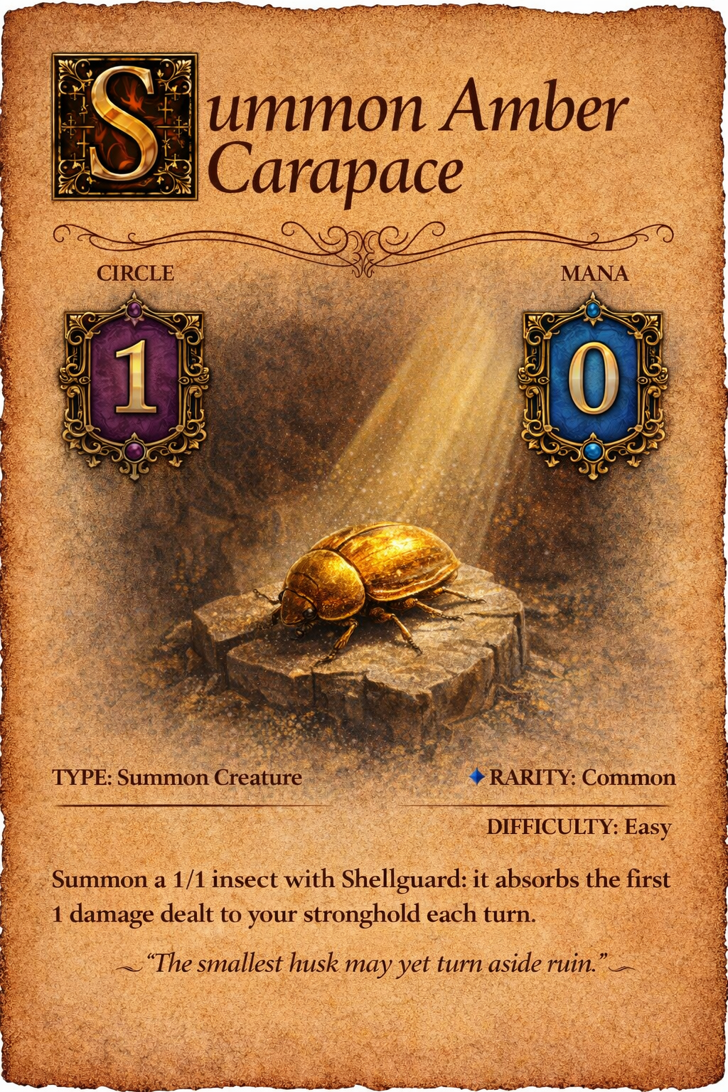 Amber Carapace spell card