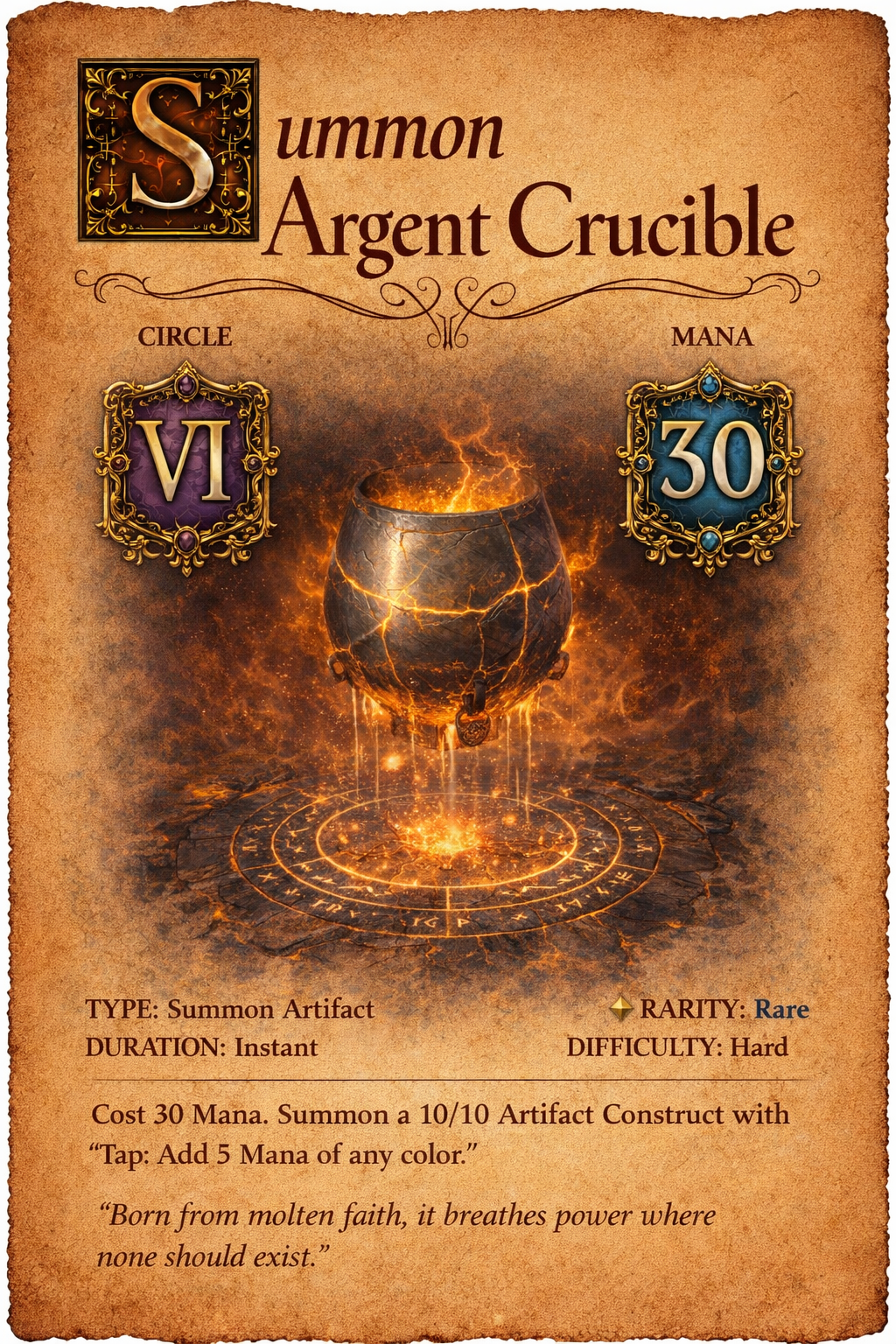 Argent Crucible spell card