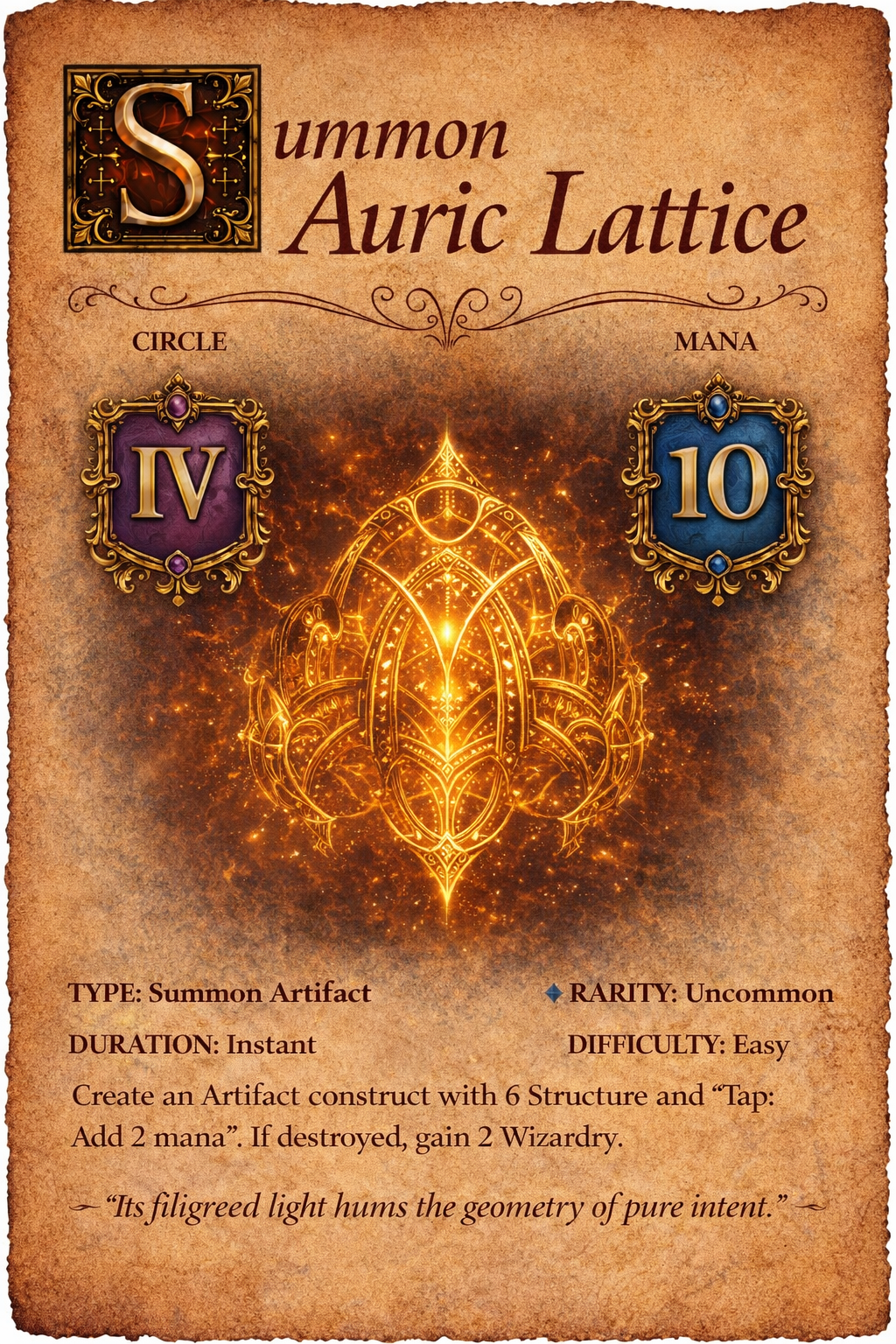 Auric Lattice spell card