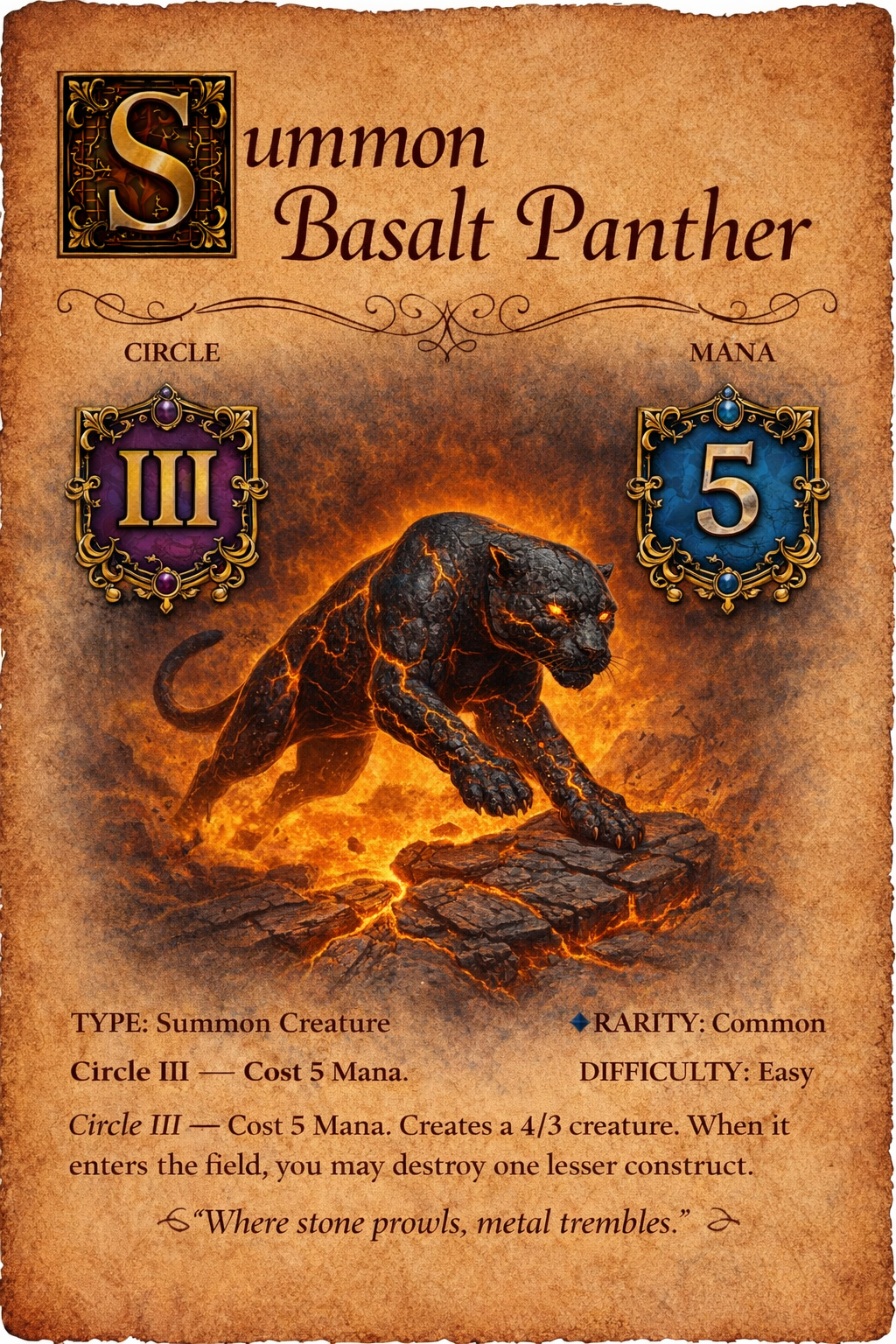 Basalt Panther spell card