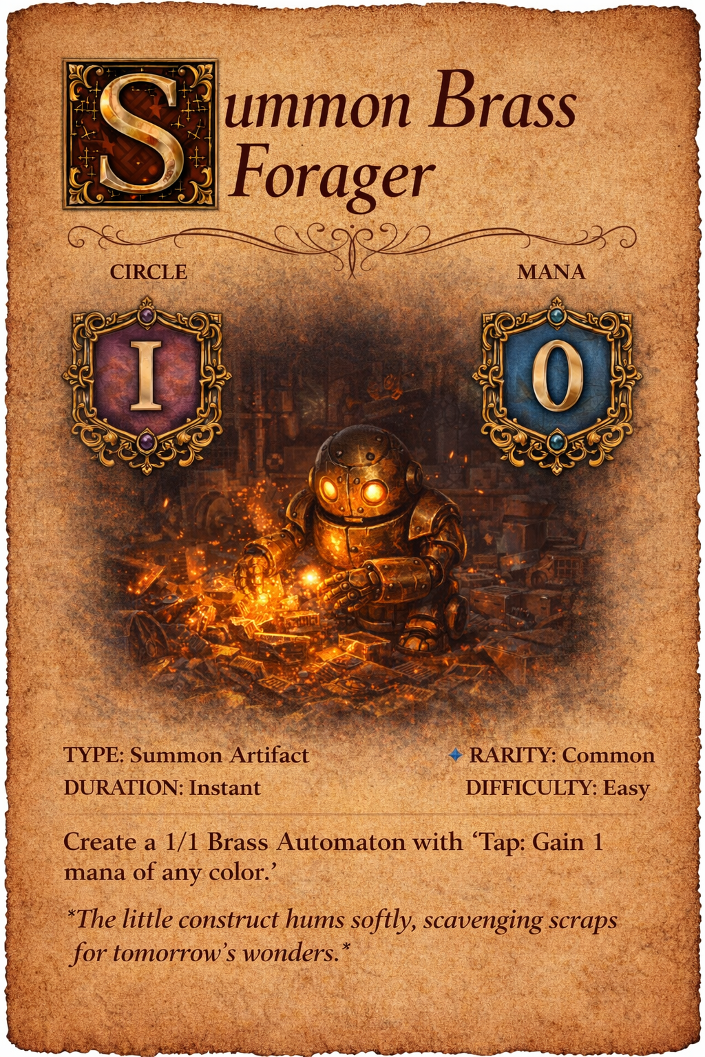 Brass Forager spell card