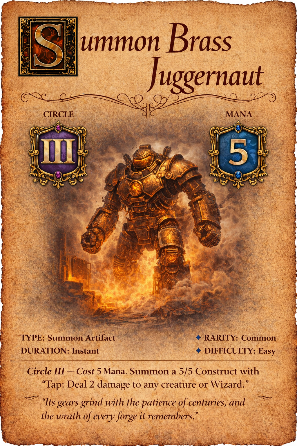 Brass Juggernaut spell card