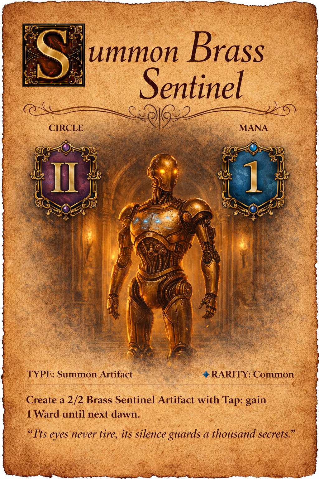 Brass Sentinel spell card