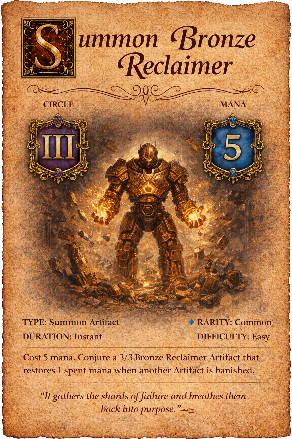 Bronze Reclaimer spell card