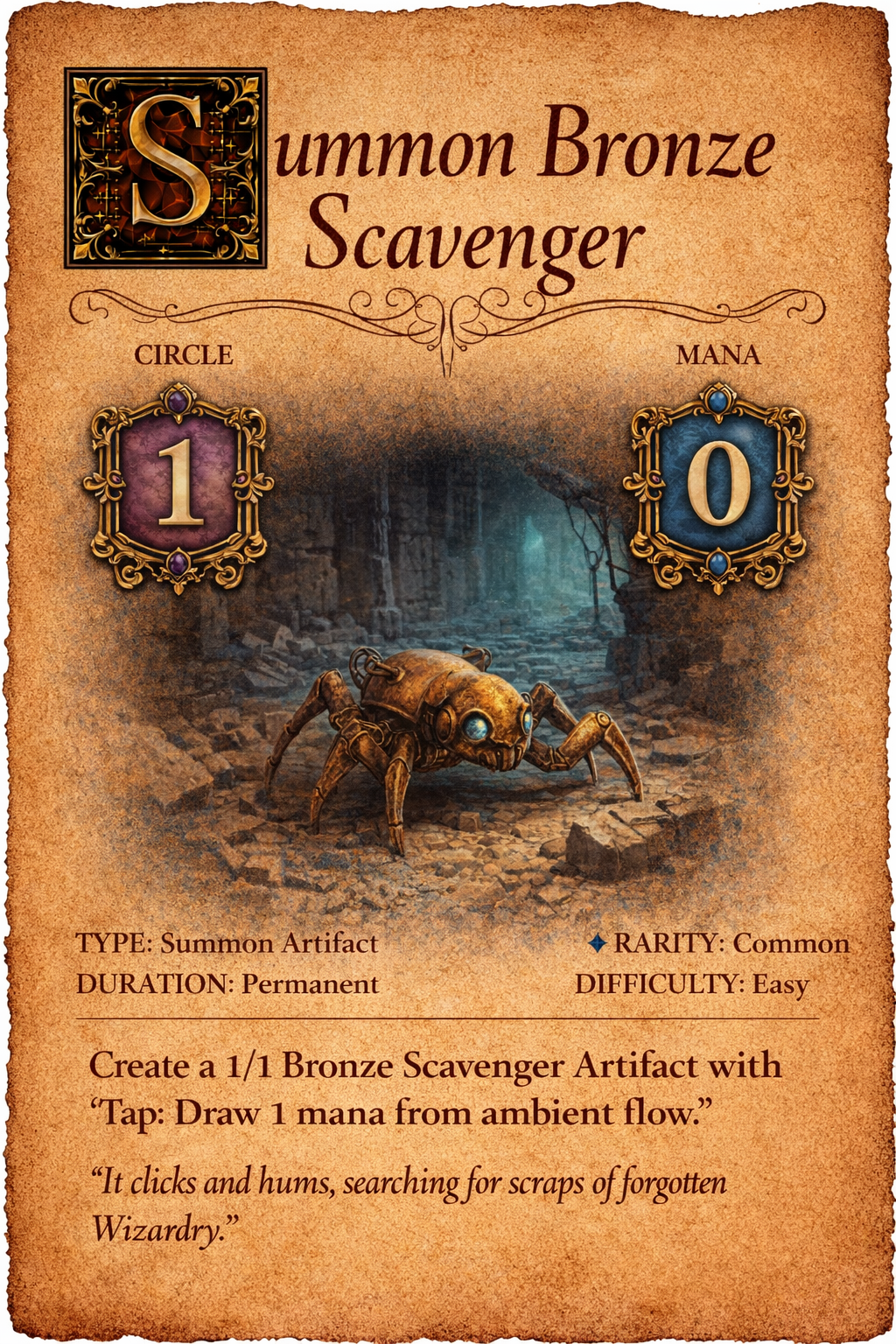 Bronze Scavenger spell card