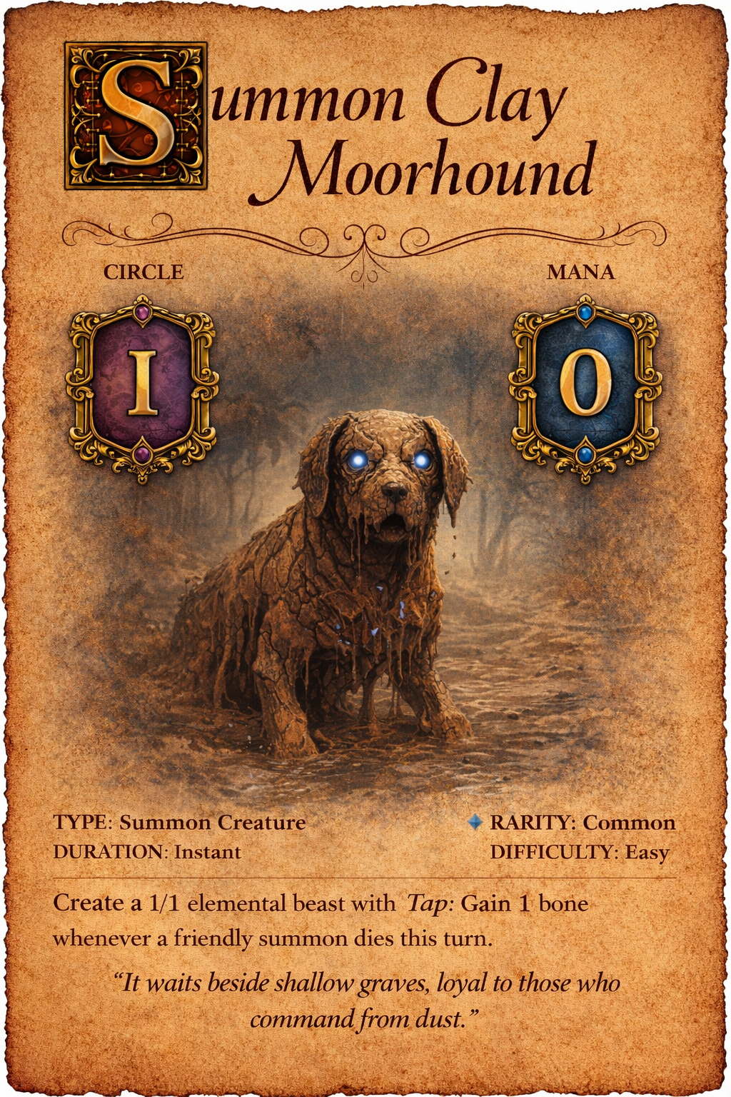 Clay Moorhound spell card