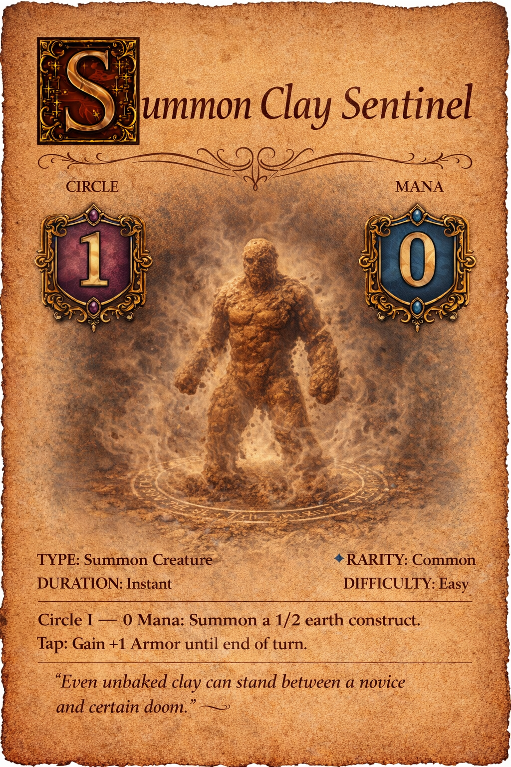 Clay Sentinel spell card