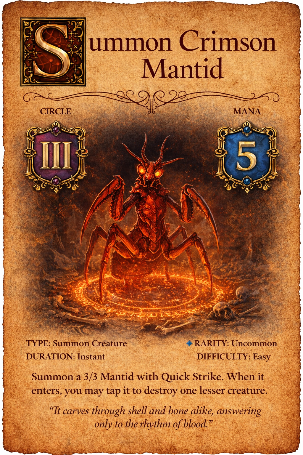 Crimson Mantid spell card