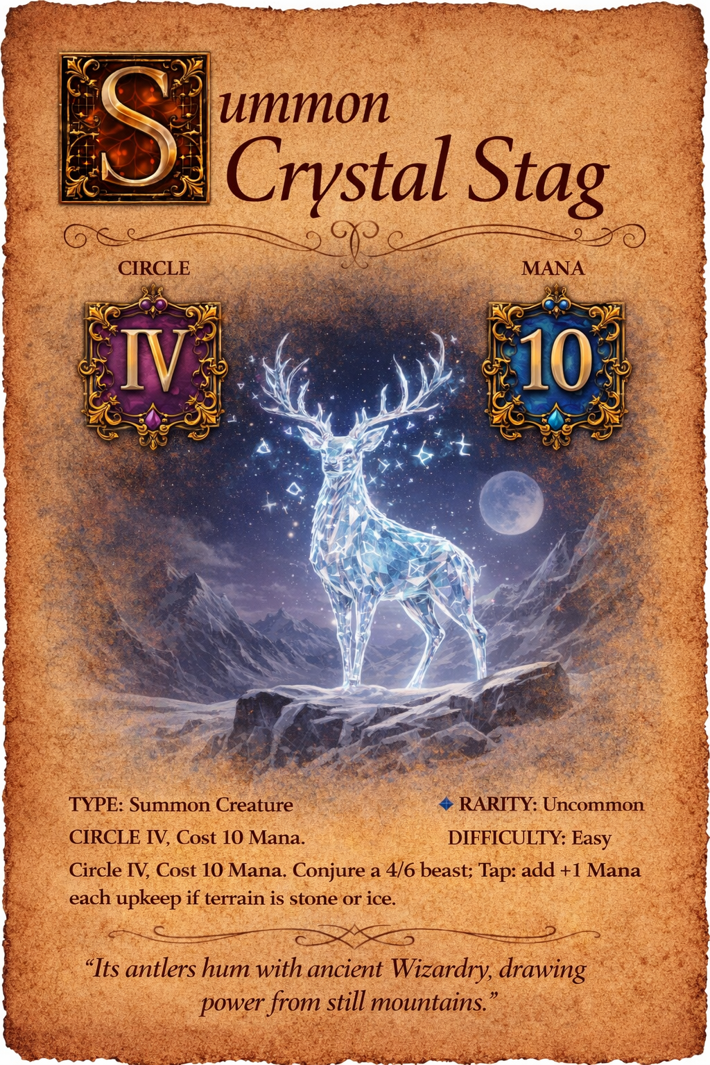 Crystal Stag spell card