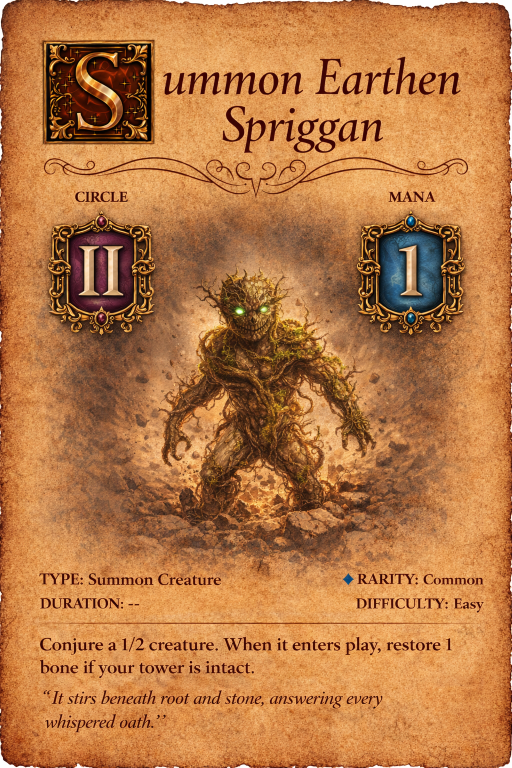 Earthen Spriggan spell card