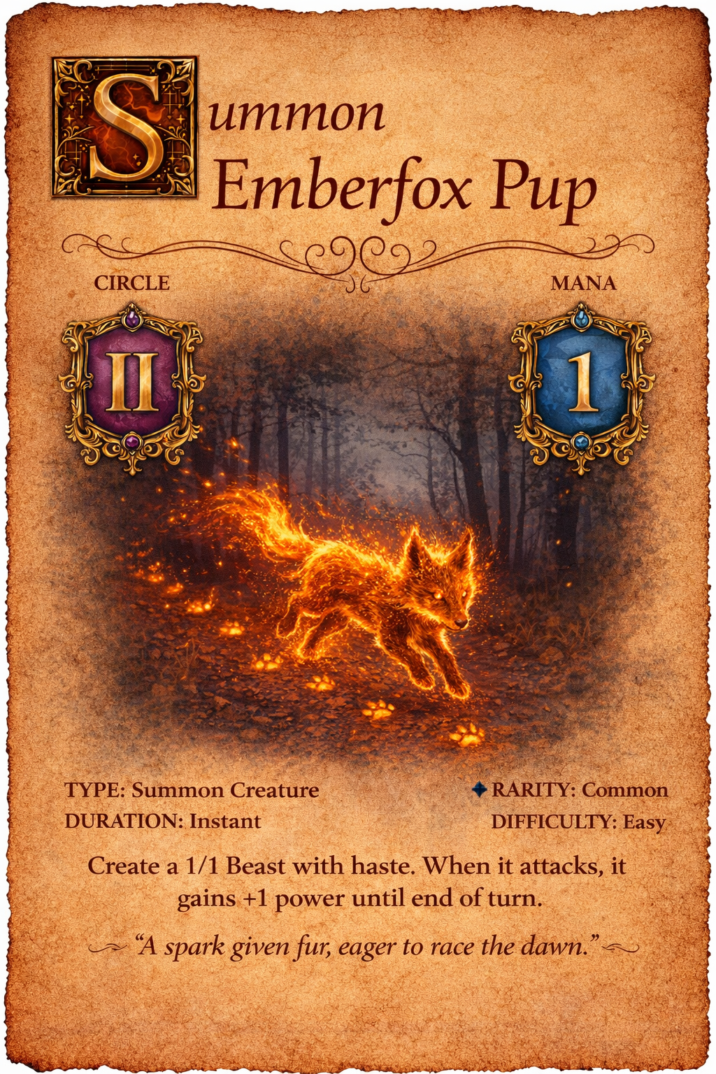 Emberfox Pup spell card