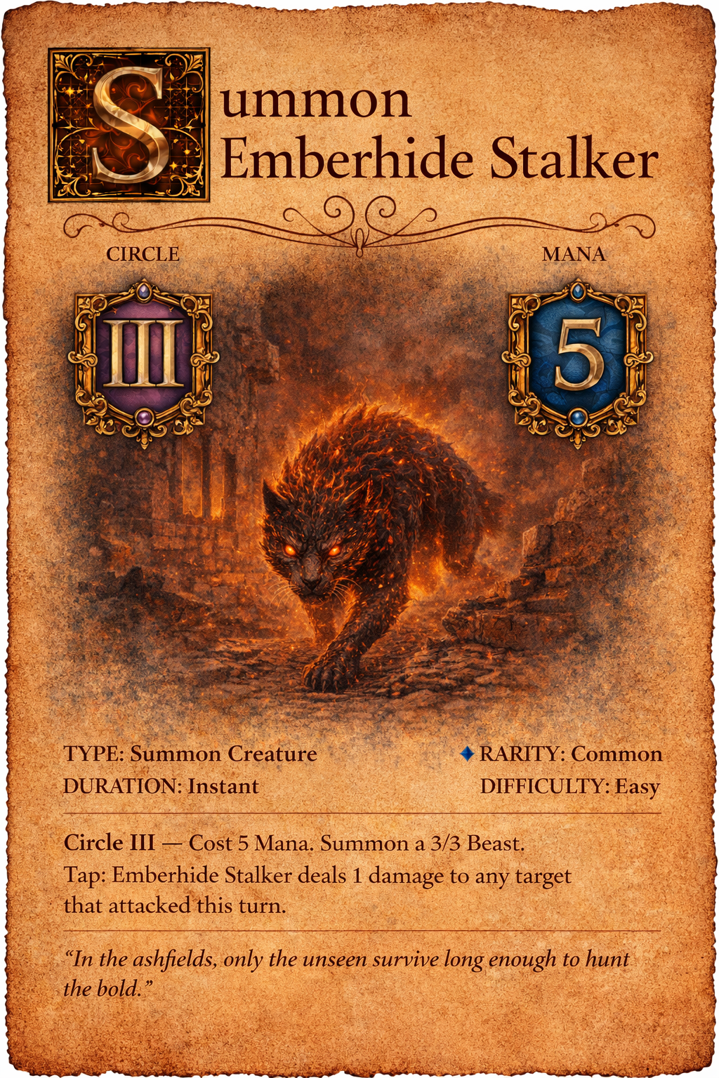 Emberhide Stalker spell card