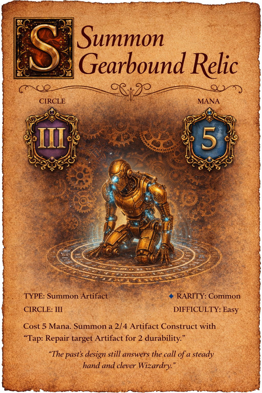 Gearbound Relic spell card