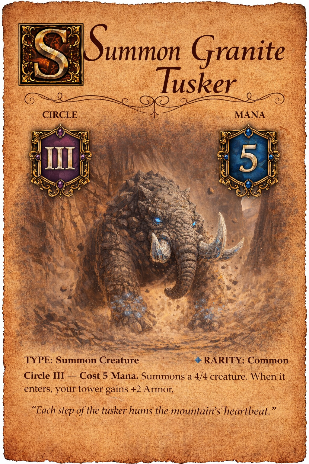 Granite Tusker spell card