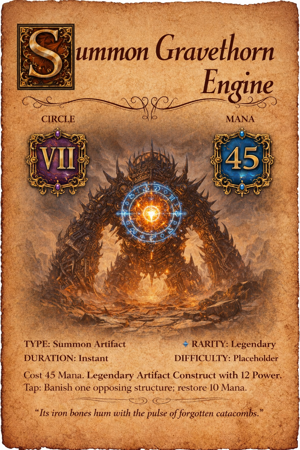 Gravethorn Engine spell card