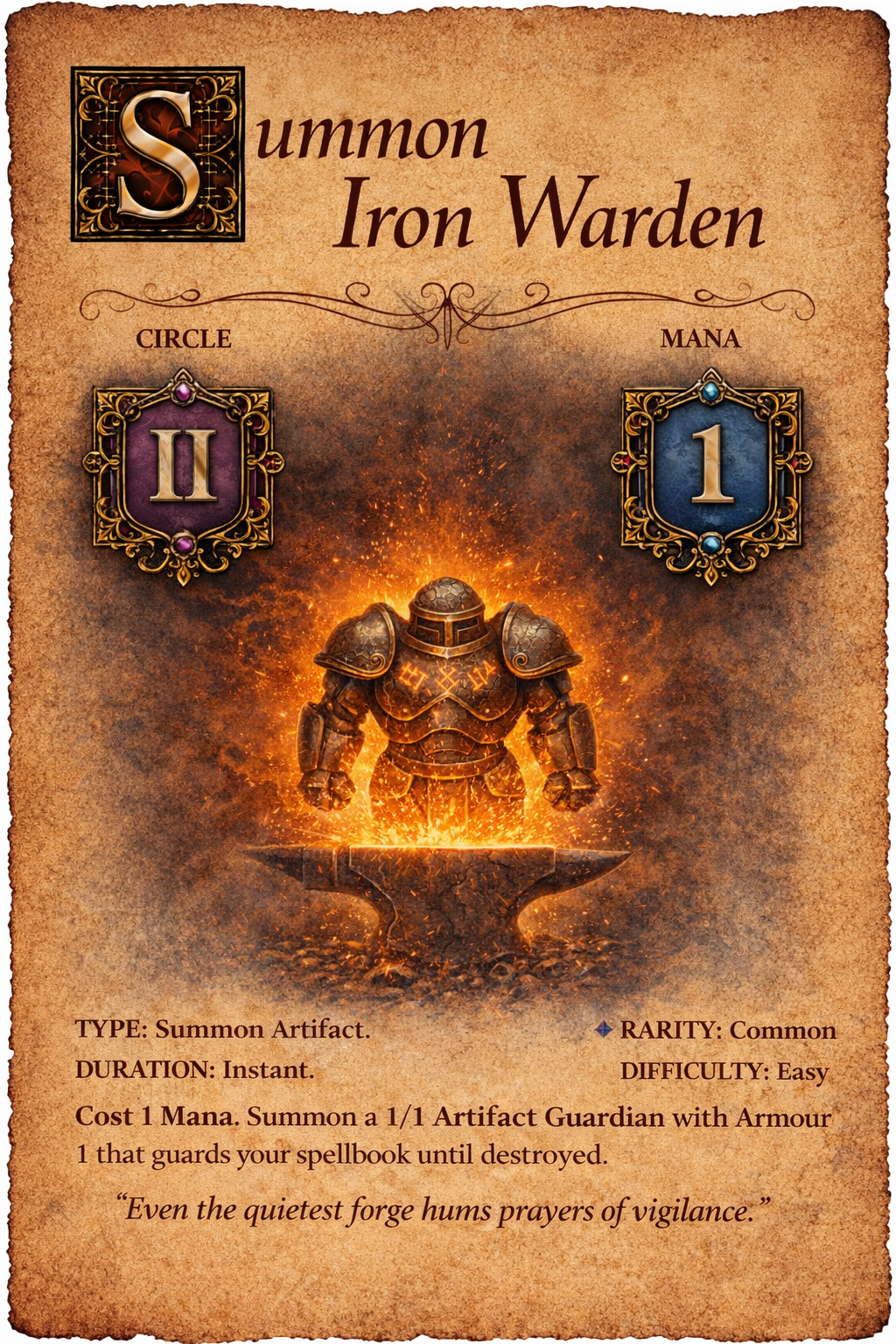 Iron Warden spell card