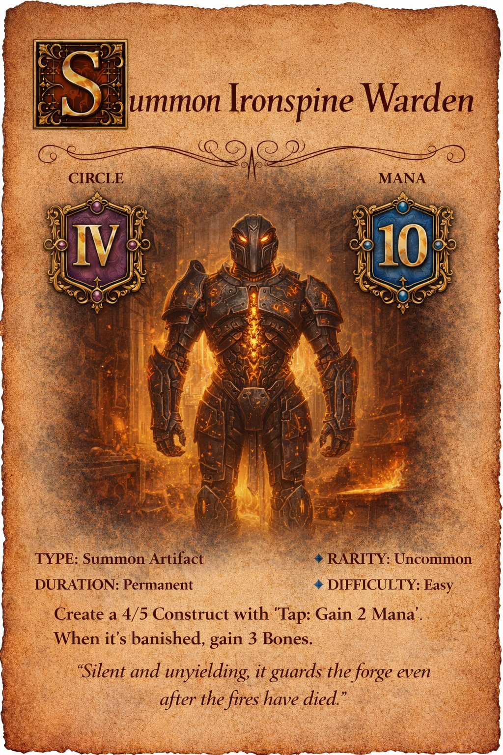 Ironspine Warden spell card