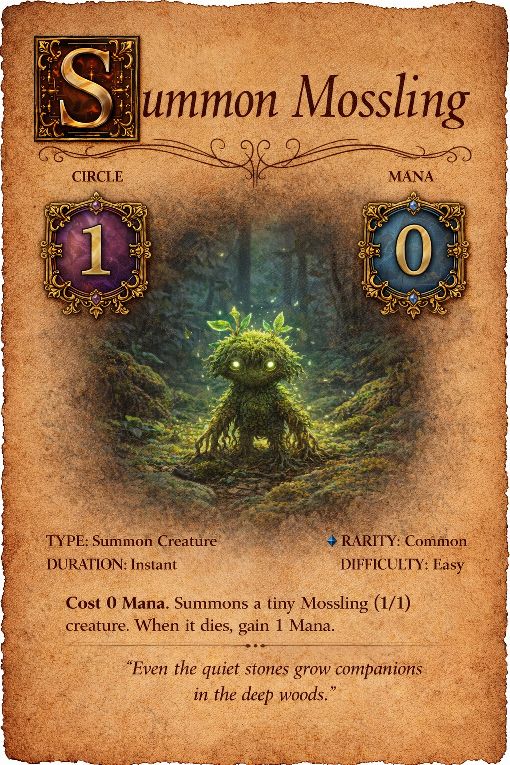 Mossling spell card