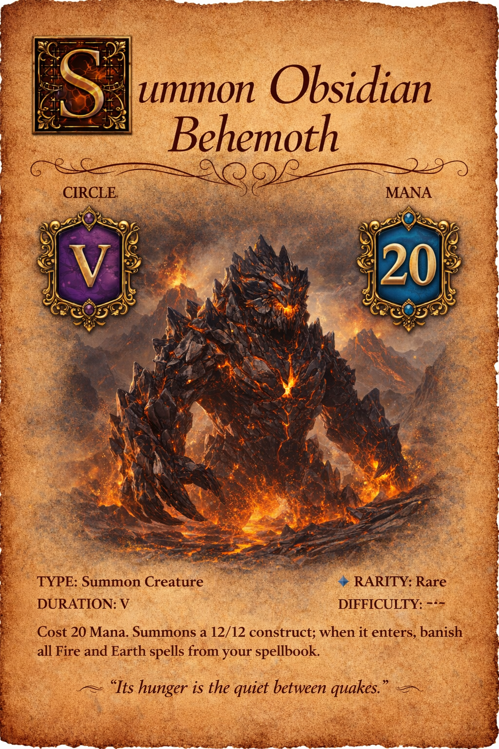 Obsidian Behemoth spell card