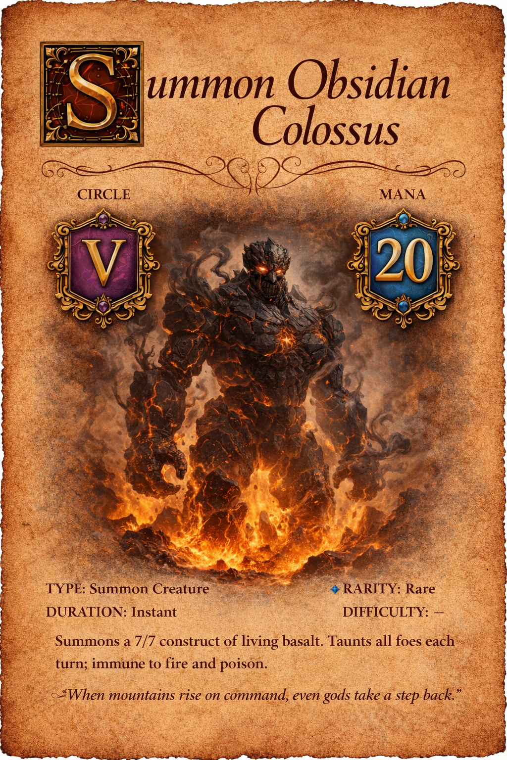 Obsidian Colossus spell card
