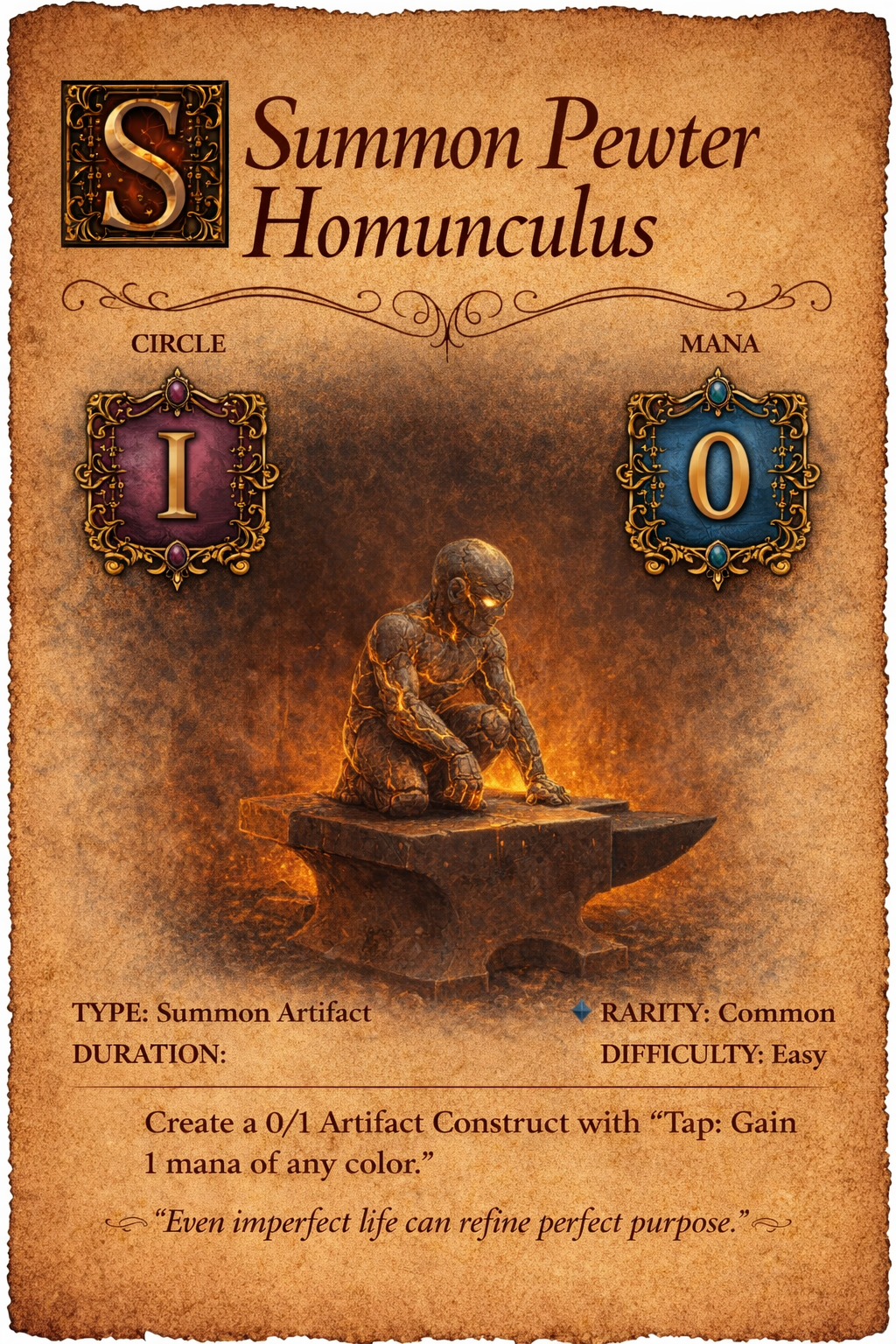 Pewter Homunculus spell card