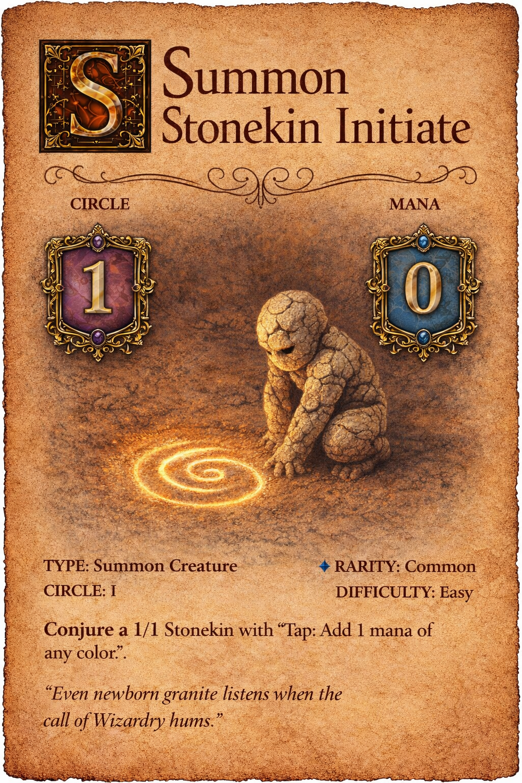 Stonekin Initiate spell card