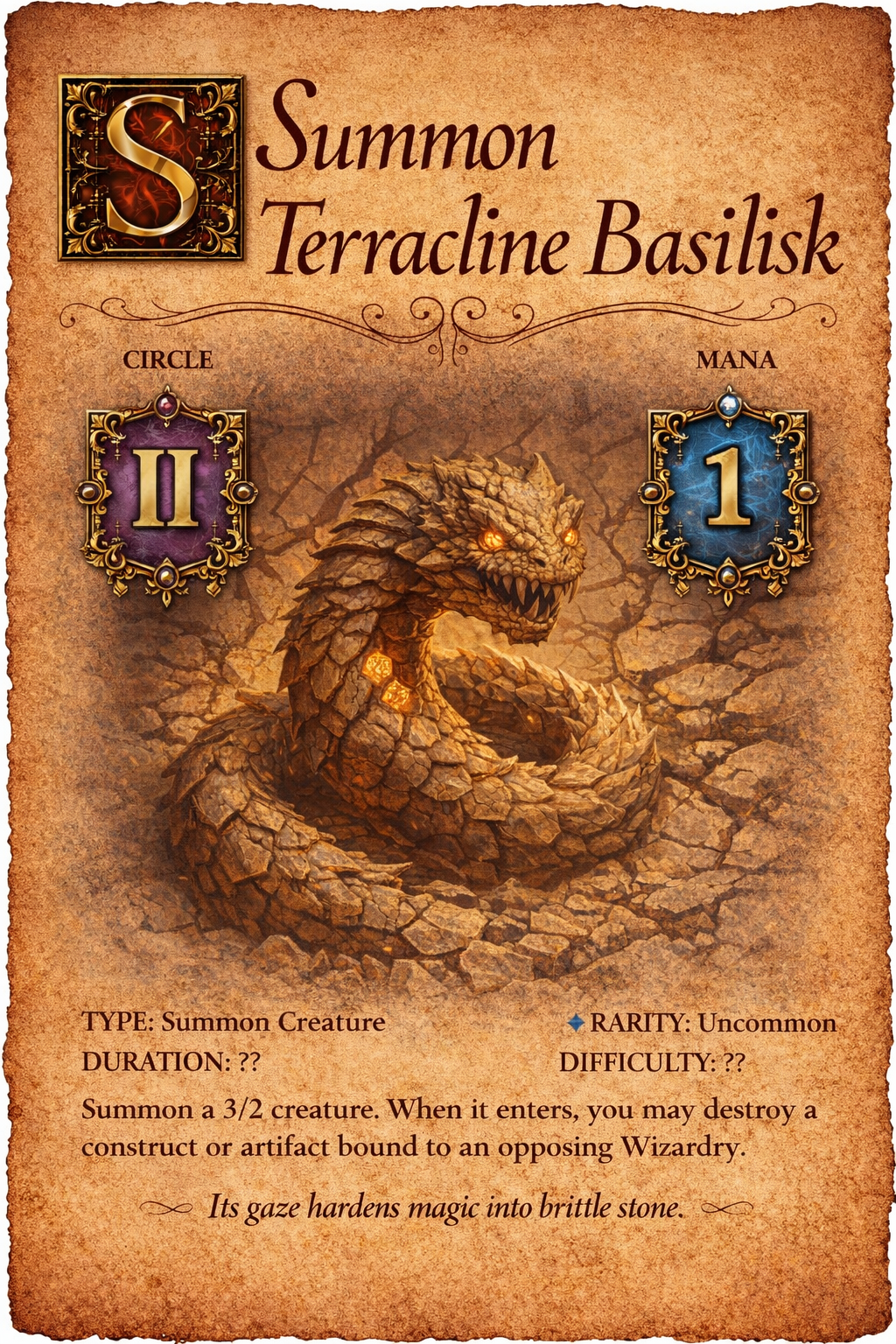 Terracline Basilisk spell card