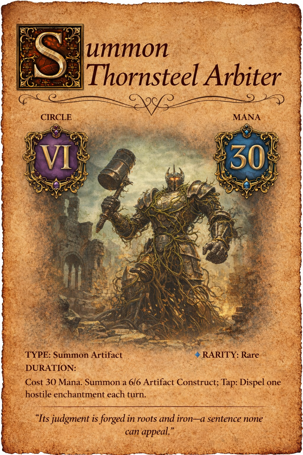 Thornsteel Arbiter spell card