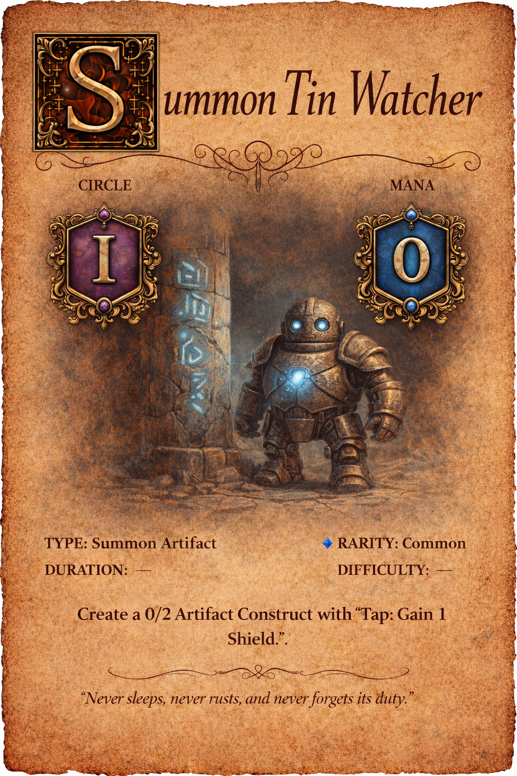 Tin Watcher spell card