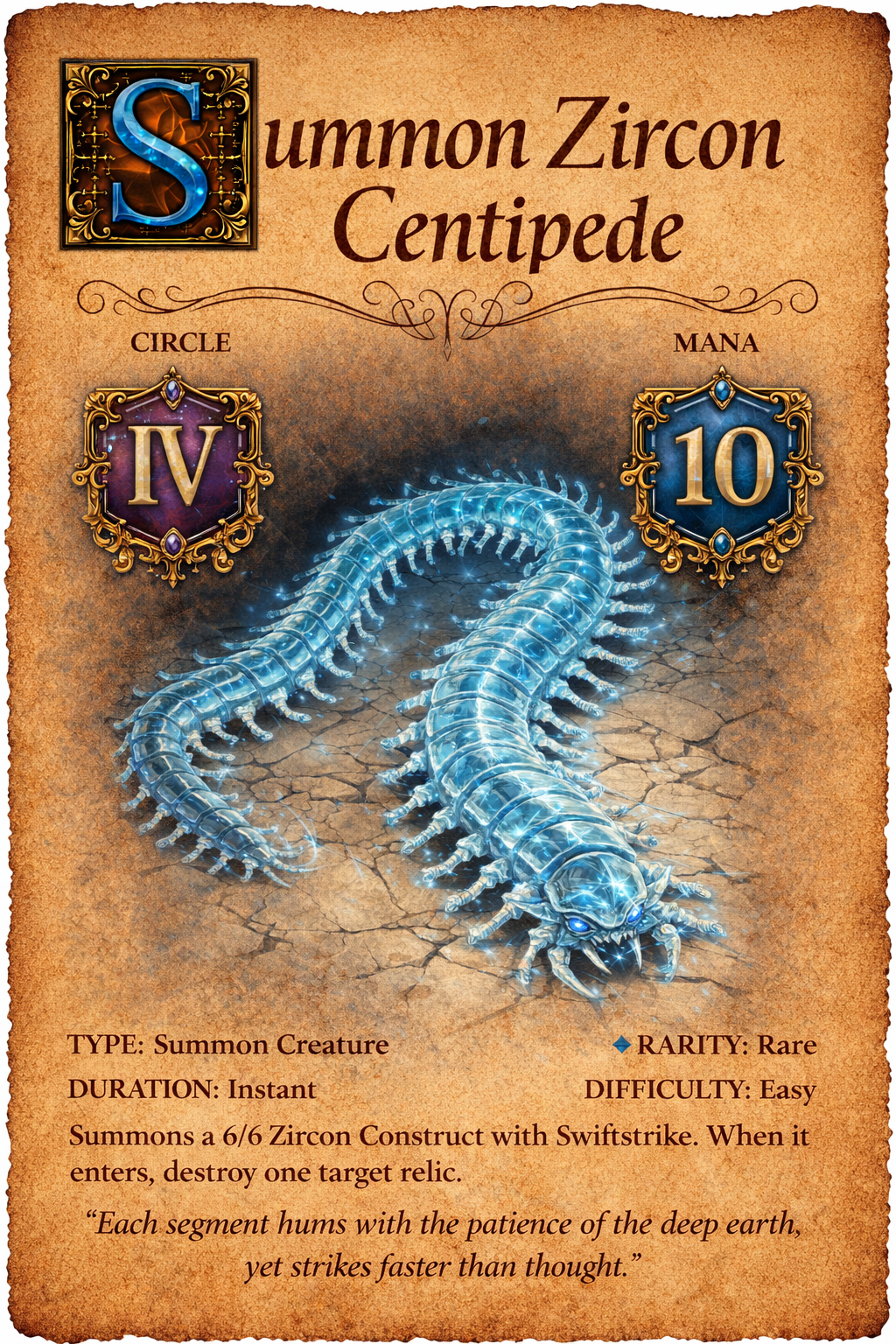 Zircon Centipede spell card